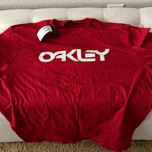 Oakley Vibrant Red Tee with White Logo